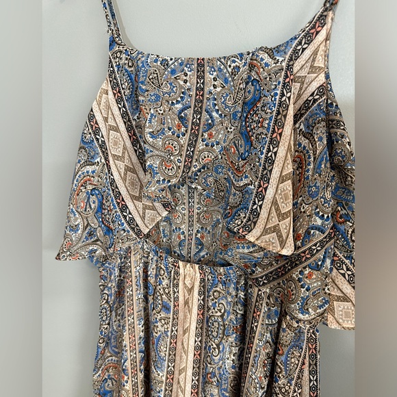 Ing Paisley Tribal Pattern Open Back Maxi Dress Womens Size Medium - Picture 6 of 7